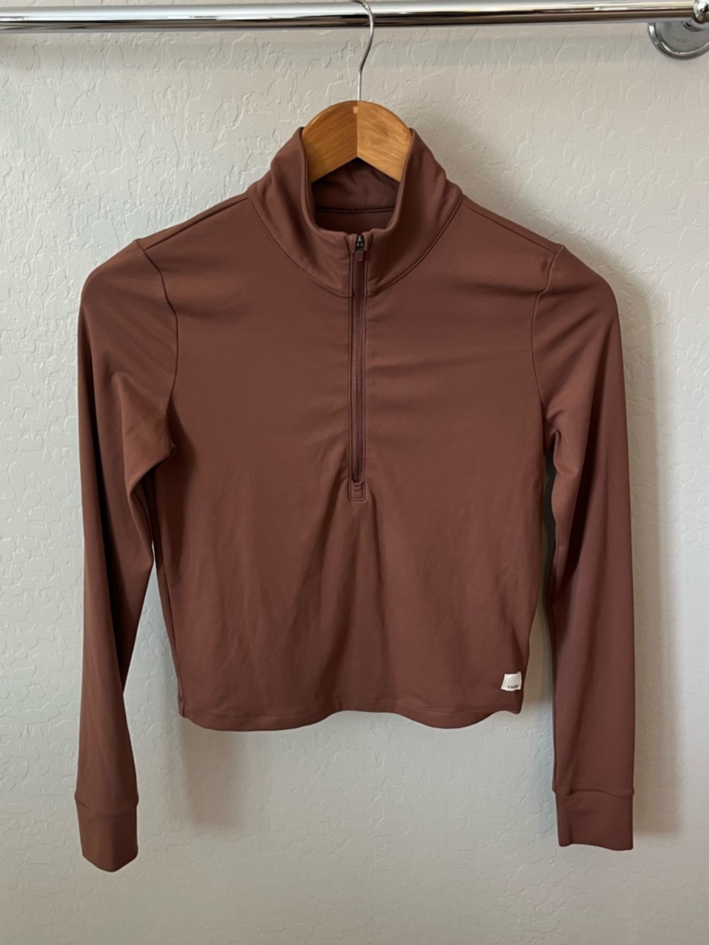 Vuori Cropped Quarter-Zip Long Sleeve Top